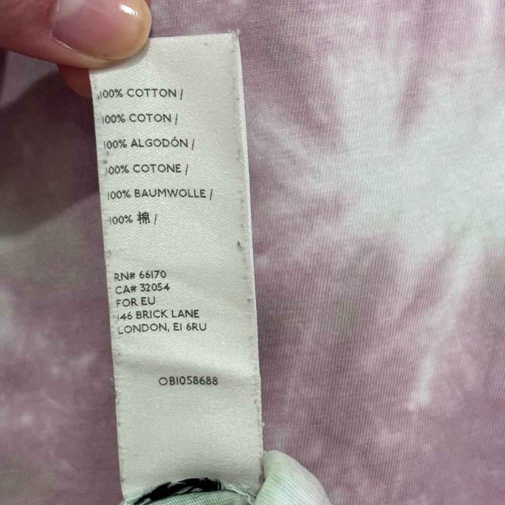 We The Free People Be Free Tie Dye Tee Green Purple Long Sleeve Top Boho M - Picture 7 of 12
